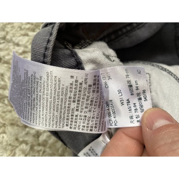 Levi Strauss Men's Gray Jeans 514 Sz 31x30 White Tab Denim Vintage - Picture 4 of 7